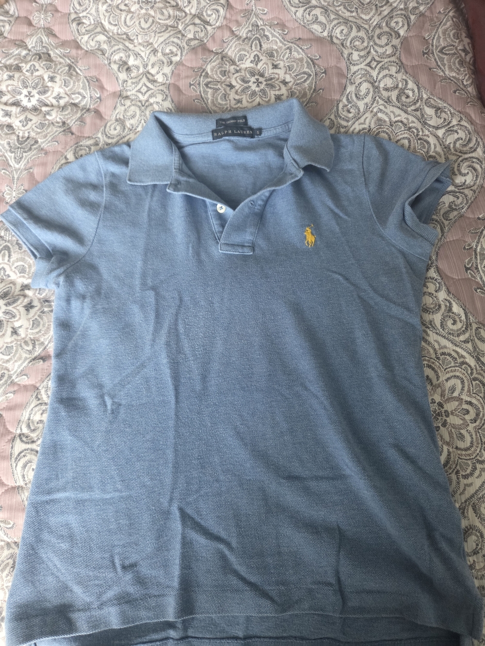 Polo Ralph Lauren Light Blue Men's Polo Shirt with Yellow Logo
